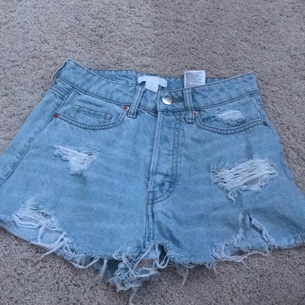 denim boyfriend shorts